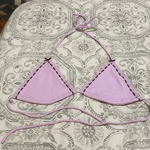 Victorias Secret Purple Triangle Bikini Halter Top Small